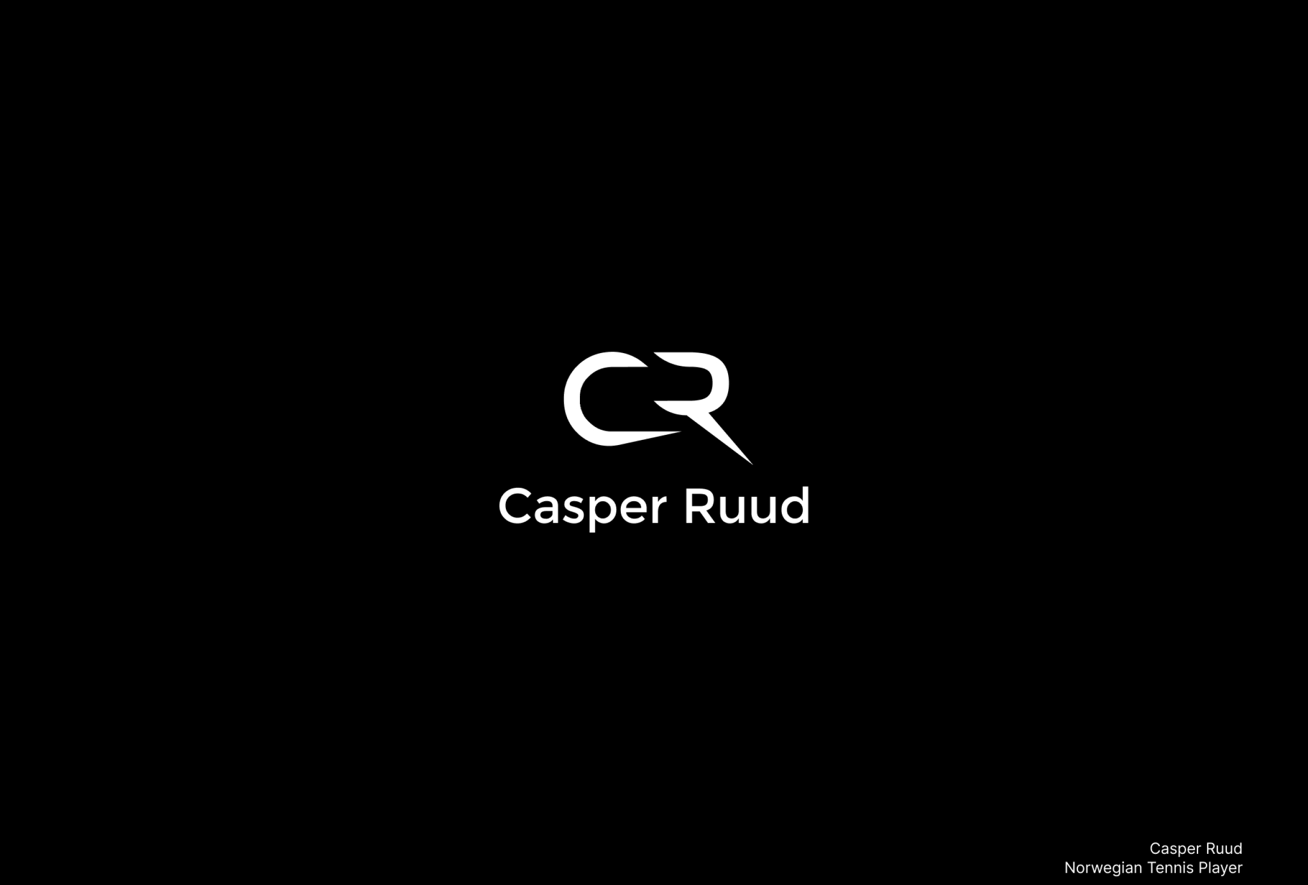 Logoen til Casper Ruud vist i negativ.